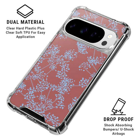 Airy Blue Floral Google Pixel 10 Pro XL Clear Case